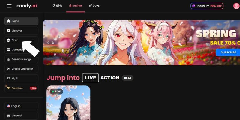 2. Отидете до секцията Чат“