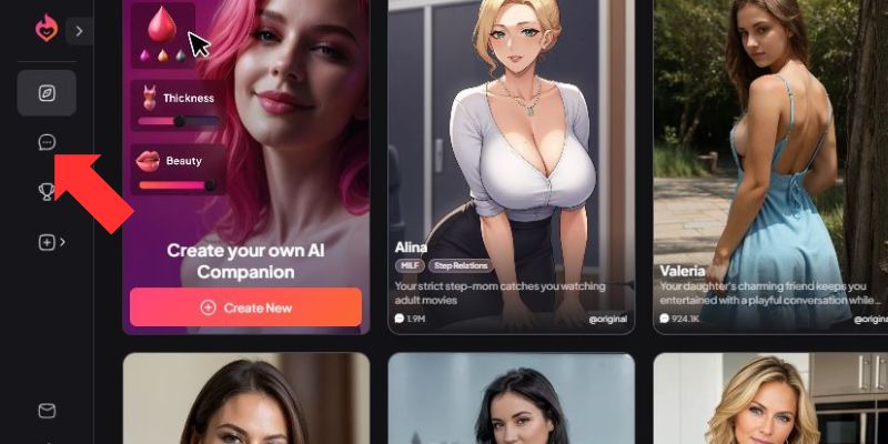 Стъпка 1 Изберете бутона за чат отляво