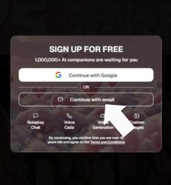 Стъпка 2 Изберете “Продължи с имейл“