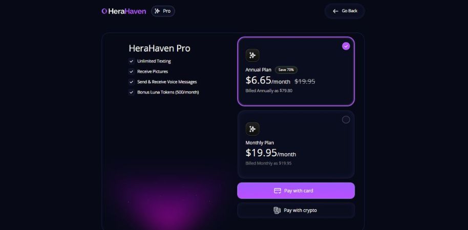 Ценообразуване на HeraHaven